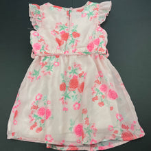 Load image into Gallery viewer, Girls Mango, lined lightweight floral party dress, FUC, size 1, L: 44cm
