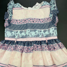 Load image into Gallery viewer, Girls Target, lined lightweight party dress, seahorses, GUC, size 2, L: 47cm