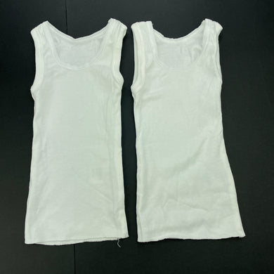 unisex Anko, set of 2 white cotton singlet tops, EUC, size 0000,  