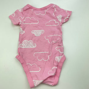 Girls Dymples, pink cotton bodysuit / romper, GUC, size 000,  