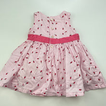 Load image into Gallery viewer, Girls Sprout, lined cotton party dress, strawberries, GUC, size 000, L: 35cm