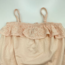 Load image into Gallery viewer, Girls Cynthia Rowley, peach singlet top, broderie trim, GUC, size 4,  