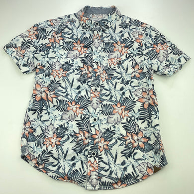 Boys Target, floral cotton short sleeve shirt, GUC, size 7,  