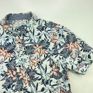 Boys Target, floral cotton short sleeve shirt, GUC, size 7,  