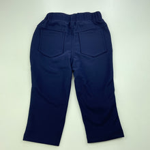 Load image into Gallery viewer, Girls navy, lightweight pants, elasticated, Inside leg: 24cm, EUC, size 1,  