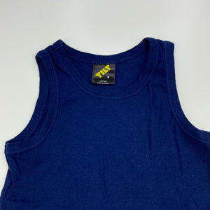 Boys Tilt, blue cotton singlet top, GUC, size 8,  