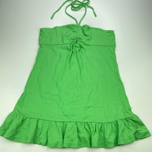 Girls Target, green cotton halter-neck summer top, EUC, size 16,  