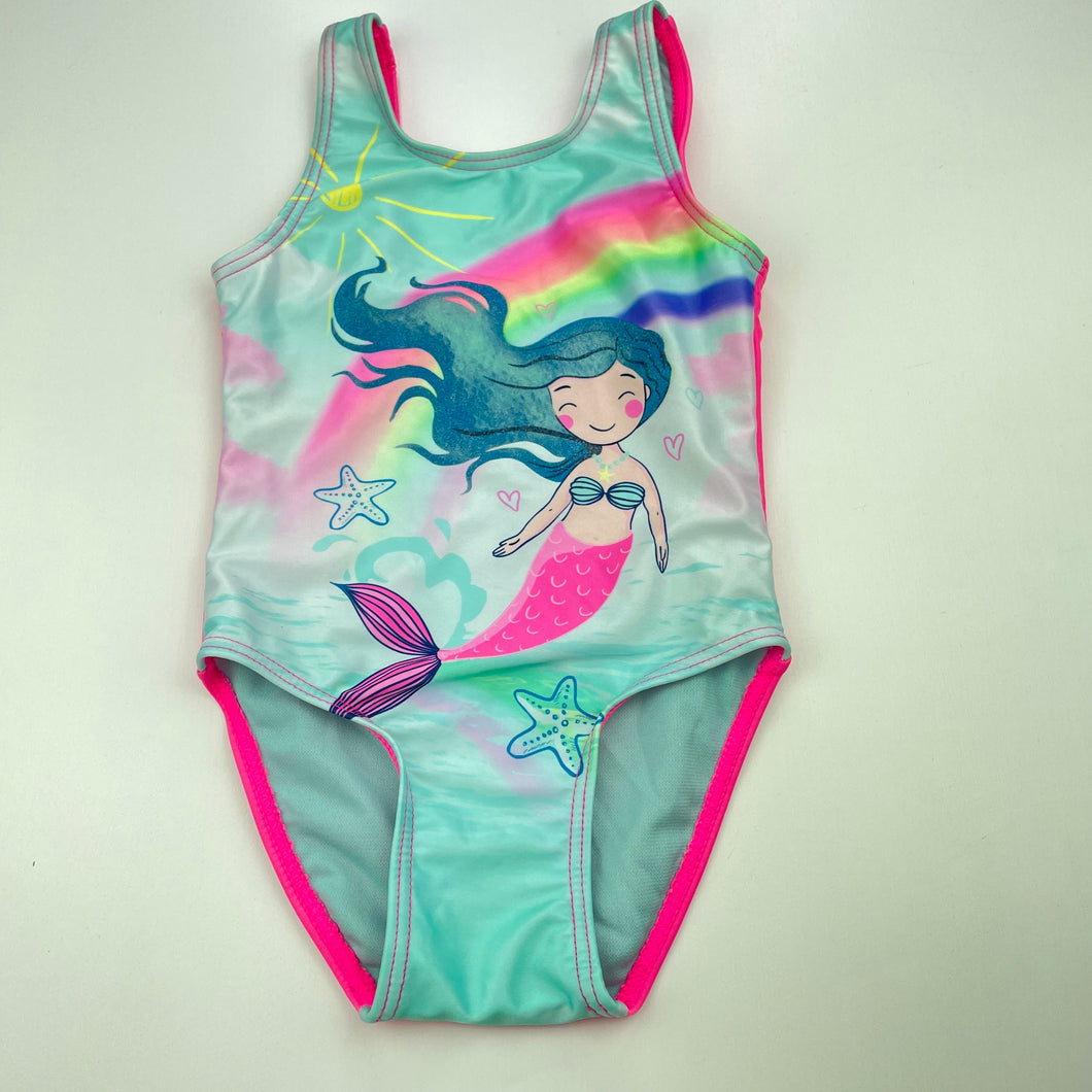 Girls Wave Zone, colourful swim one-piece, mermaid, EUC, size 2,  