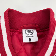 Load image into Gallery viewer, Boys BABAHLU, varsity style red jacket / coat, poppers, EUC, size 6,  