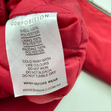 Load image into Gallery viewer, Boys BABAHLU, varsity style red jacket / coat, poppers, EUC, size 6,  