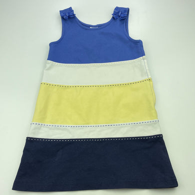 Girls Gymboree, blue, yellow & white casual dress, FUC, size 3, L: 52cm