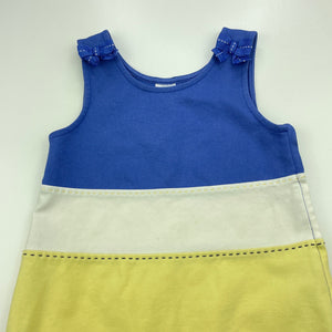 Girls Gymboree, blue, yellow & white casual dress, FUC, size 3, L: 52cm
