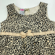 Load image into Gallery viewer, Girls Kids Stuff, lined corduroy cotton leopard print dress, FUC, size 4, L: 52cm