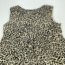 Load image into Gallery viewer, Girls Kids Stuff, lined corduroy cotton leopard print dress, FUC, size 4, L: 52cm