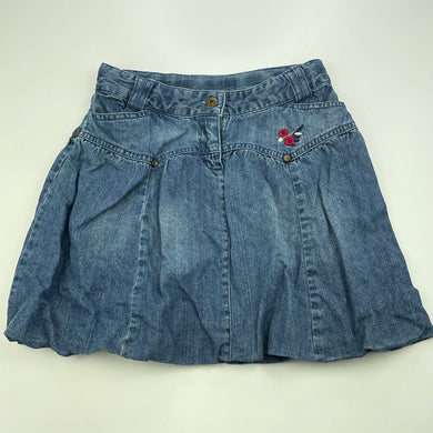 Girls Jack & Milly, cotton lined denim bubble skirt, adjustable, L: 35cm, GUC, size 8,  