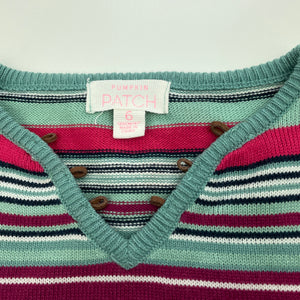 Girls Pumpkin Patch, lightweight knitted long sleeve causal dress, GUC, size 6, L: 