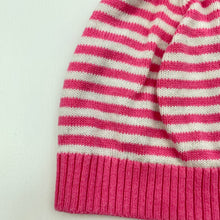 Load image into Gallery viewer, Girls Baby GAP, pink &amp; white knitted cotton hat / beanie, GUC, size 0,  