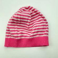 Load image into Gallery viewer, Girls Baby GAP, pink &amp; white knitted cotton hat / beanie, GUC, size 0,  