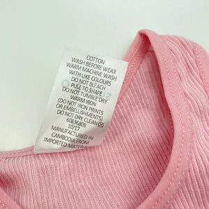 Girls Target, pink ribbed cotton singlet top, EUC, size 000,  