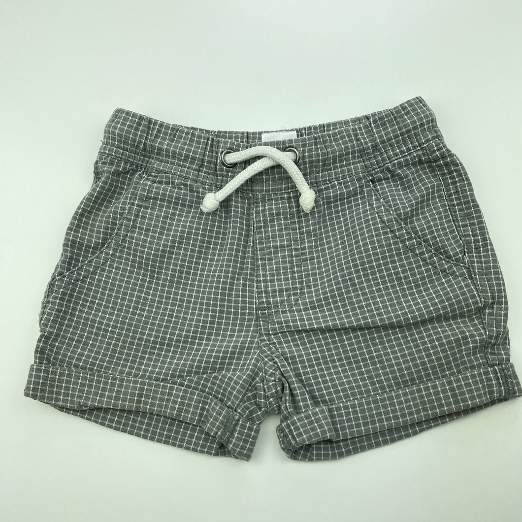 Boys H&T, checked cotton shorts, elasticated, GUC, size 1,  