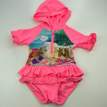 Load image into Gallery viewer, Girls Baby Berry, pink hooded swim one-piece, EUC, size 00,  