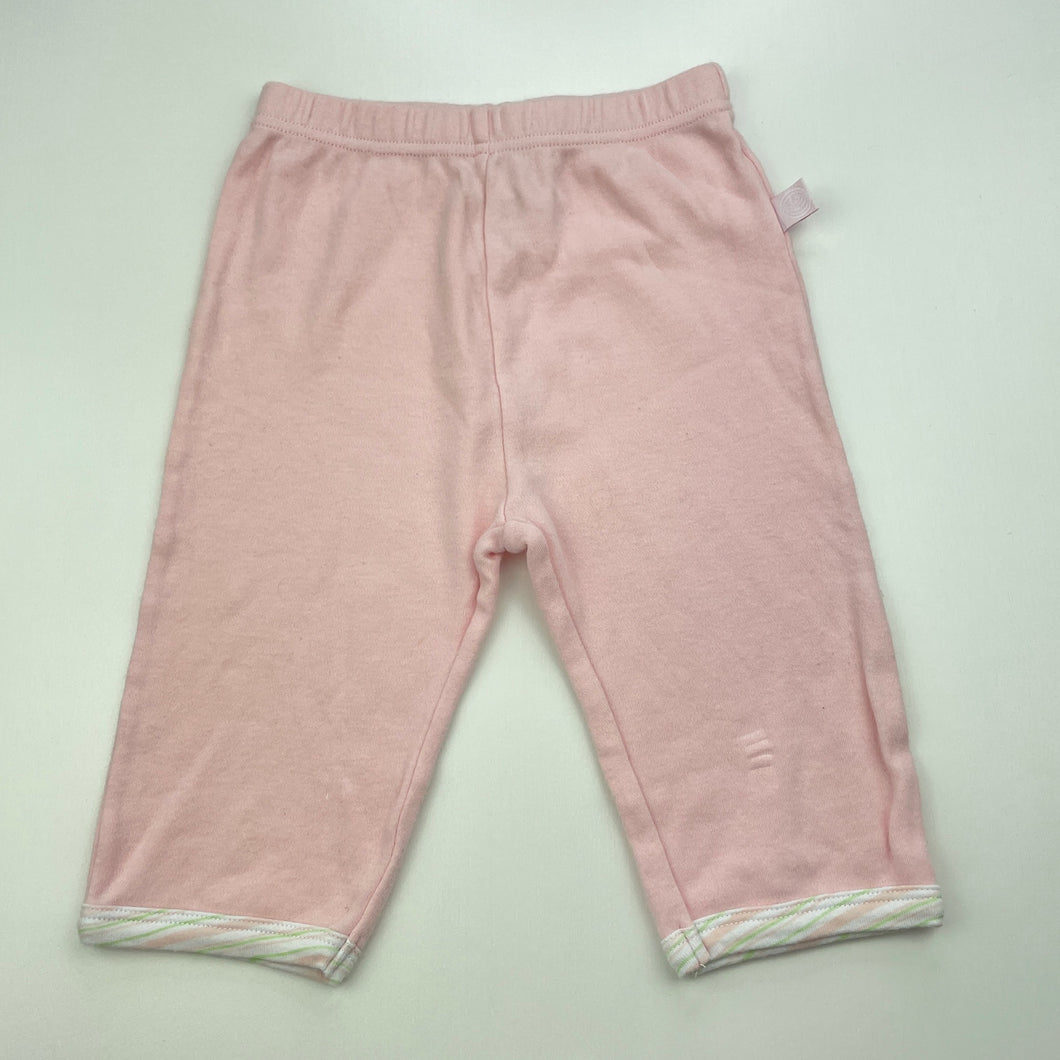 Girls Babybuds, pink cotton leggings / bottoms, elasticated, FUC, size 00,  
