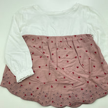 Load image into Gallery viewer, Girls Anko, pink &amp; white splice long sleeve top, EUC, size 2,  