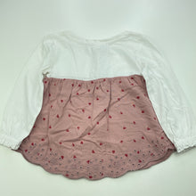 Load image into Gallery viewer, Girls Anko, pink &amp; white splice long sleeve top, EUC, size 2,  