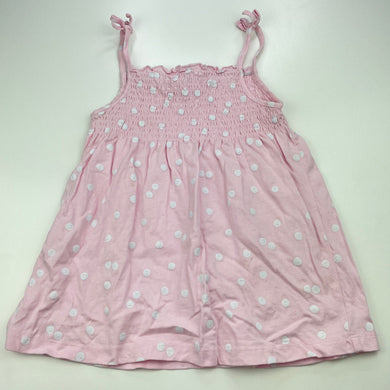 Girls Anko, pink & white spot cotton summer top, FUC, size 7,  