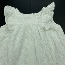 Load image into Gallery viewer, Girls Target, lined broderie cotton top, L: 36cm, FUC, size 0,  