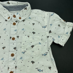 Boys Target, cotton short sleeve shirt, sharks, FUC, size 3,  
