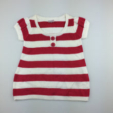 Load image into Gallery viewer, Girls Pumpkin Patch, pink &amp; white stripe knit tunic top, GUC, size 1