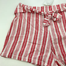Load image into Gallery viewer, Girls KID, red stripe linen / viscose shorts, elasticated, NEW, size 10,  