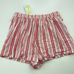 Girls KID, red stripe linen / viscose shorts, elasticated, NEW, size 10,  