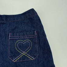Load image into Gallery viewer, Girls NOW, blue denim skirt, elasticated, L: 32cm, GUC, size 6,  