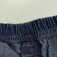 Load image into Gallery viewer, Girls NOW, blue denim skirt, elasticated, L: 32cm, GUC, size 6,  
