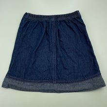Load image into Gallery viewer, Girls NOW, blue denim skirt, elasticated, L: 32cm, GUC, size 6,  