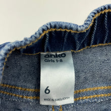 Load image into Gallery viewer, Girls Anko, blue stretch denim skirt, elasticated, L: 28cm, FUC, size 6,  