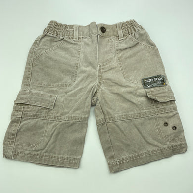 Boys Target, stone denim cargo shorts, elasticated, FUC, size 0,  
