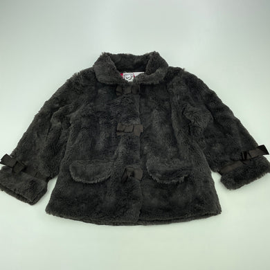 Girls Target, soft feel faux fur jacket / coat, poppers, GUC, size 1,  