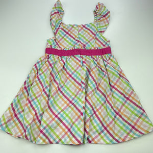 Girls Gymboree, checked lightweight cotton party dress, GUC, size 2, L: 50cm