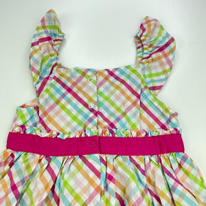 Girls Gymboree, checked lightweight cotton party dress, GUC, size 2, L: 50cm