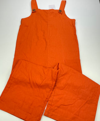 Girls Mango, orange linen blend jumpsuit, Inside leg: 45cm, NEW, size 10,  