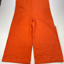 Load image into Gallery viewer, Girls Mango, orange linen blend jumpsuit, Inside leg: 45cm, NEW, size 10,  
