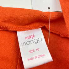 Load image into Gallery viewer, Girls Mango, orange linen blend jumpsuit, Inside leg: 45cm, NEW, size 10,  