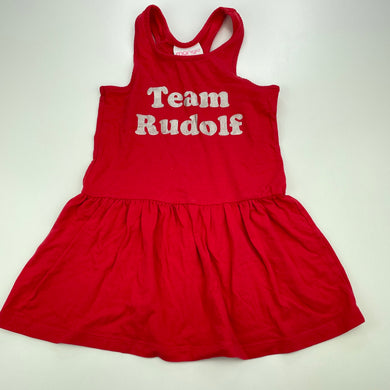 Girls Mango, red Christmas casual dress, FUC, size 3, L: 52cm