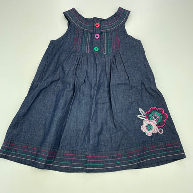 Girls Sprout, embroidered cotton casual dress, EUC, size 2, L: 47cm