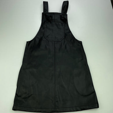 Girls Tilii, faux leather overalls dress / pinafore, EUC, size 10, L: 68cm