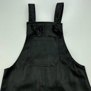Girls Tilii, faux leather overalls dress / pinafore, EUC, size 10, L: 68cm