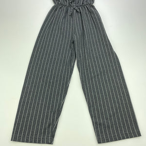 Girls Sellfie Kids, grey & white stripe jumpsuit, Inside leg: 43cm, FUC, size 8,  